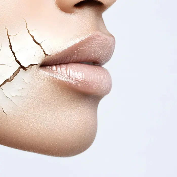 乾燥やカサつきのある女性